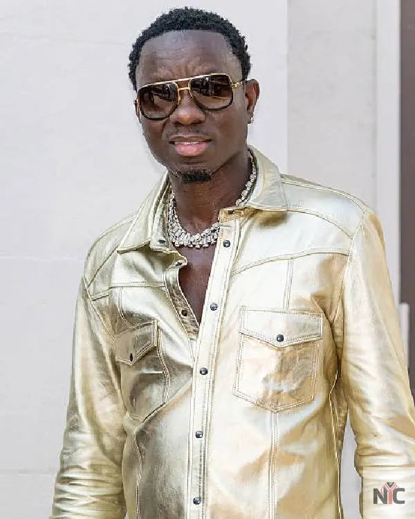 Actor Comedian Michael Blackson Metallic Shirt NYC Jackets