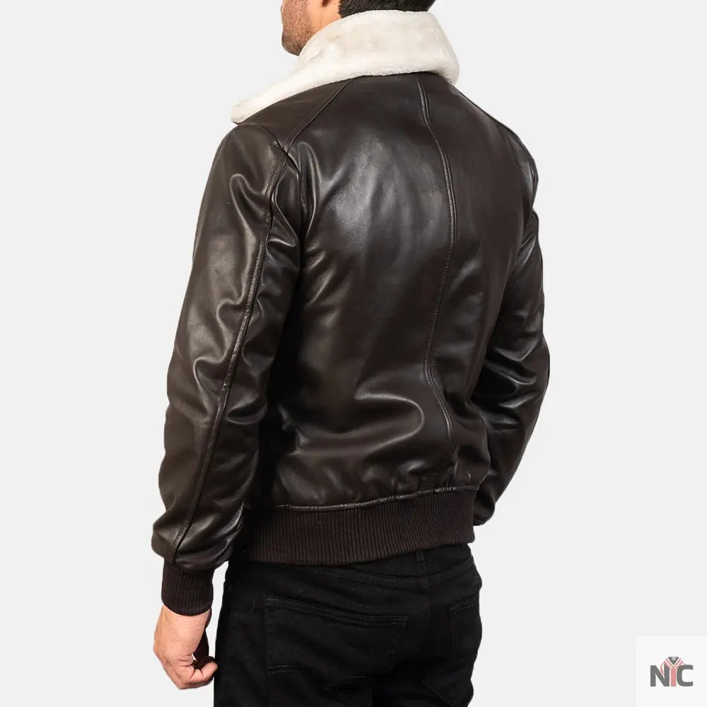 Airin G-1 Brown Leather Bomber Jacket NYC Jackets