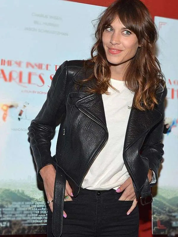 Alexa Chung Black Leather Jacket NYC Jackets