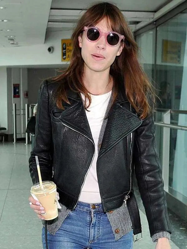 Alexa Chung Black Leather Jacket NYC Jackets