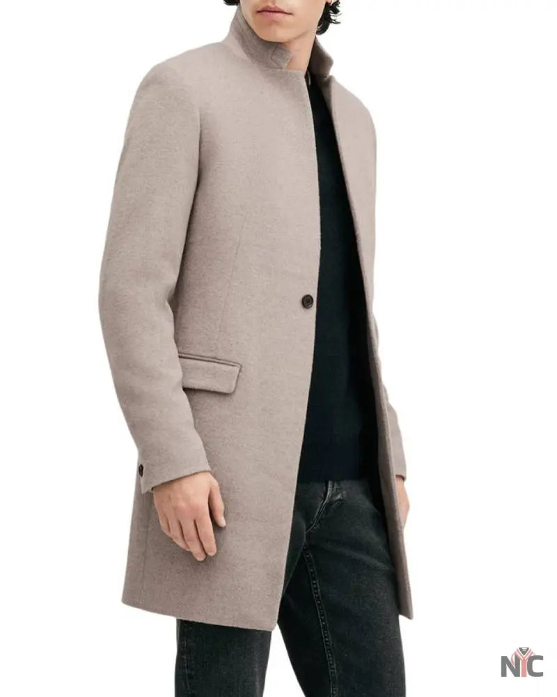 All Saints Oatmeal White Hargrove Coat NYC Jackets