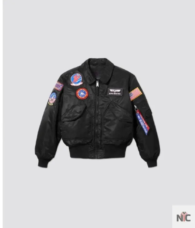 Alpha X Top Gun Bomber Black Jacket NYC Jackets