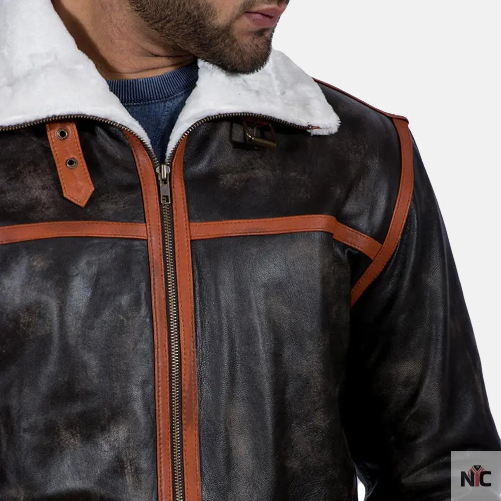 Alpine Brown Fur Leather Jacket NYC Jackets