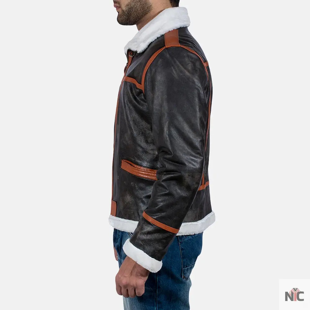 Alpine Brown Fur Leather Jacket NYC Jackets