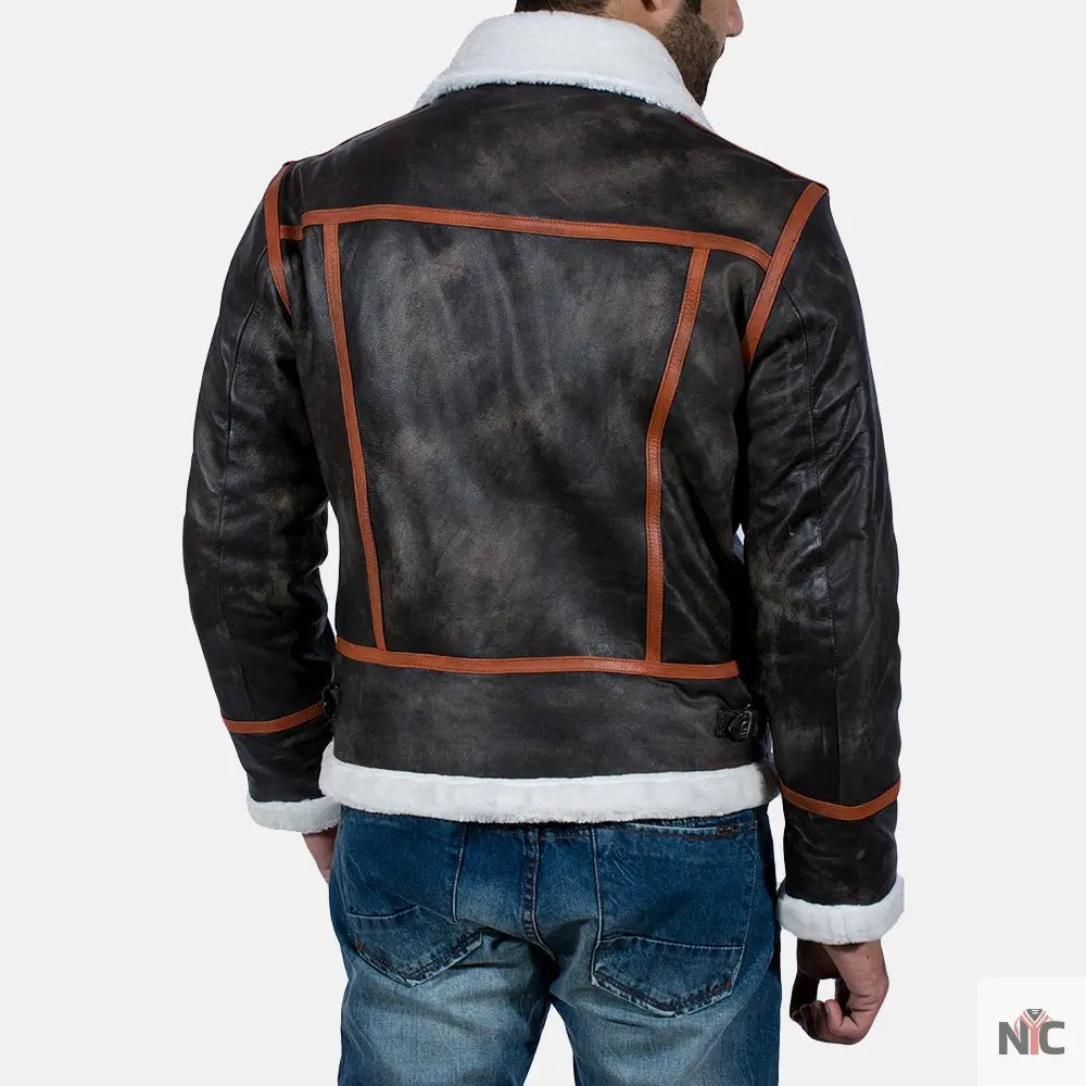Alpine Brown Fur Leather Jacket NYC Jackets