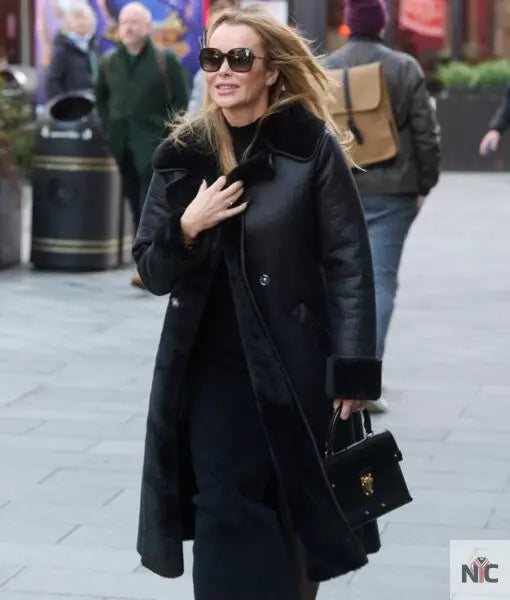 Amanda Holden Black Leather Coat NYC Jackets
