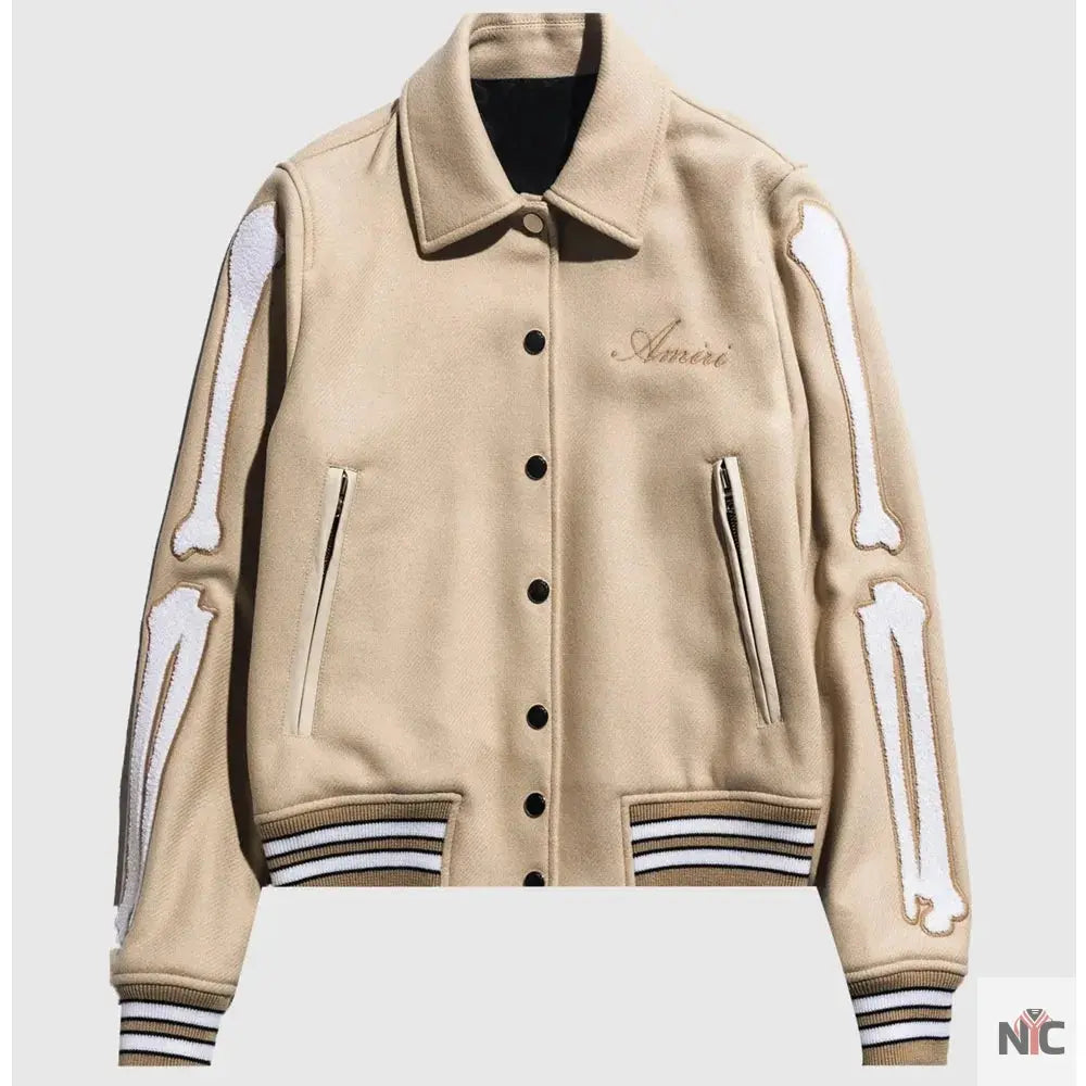 Amiri Bones Letterman Wool Jacket NYC Jackets