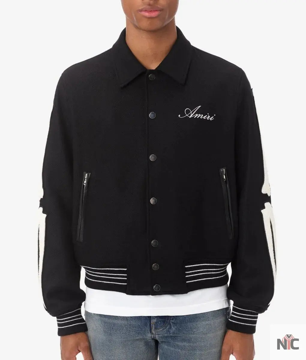 Amiri Bones Letterman Wool Jacket NYC Jackets