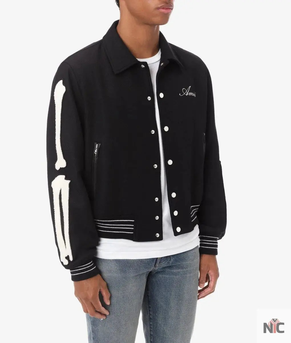 Amiri Bones Letterman Wool Jacket NYC Jackets