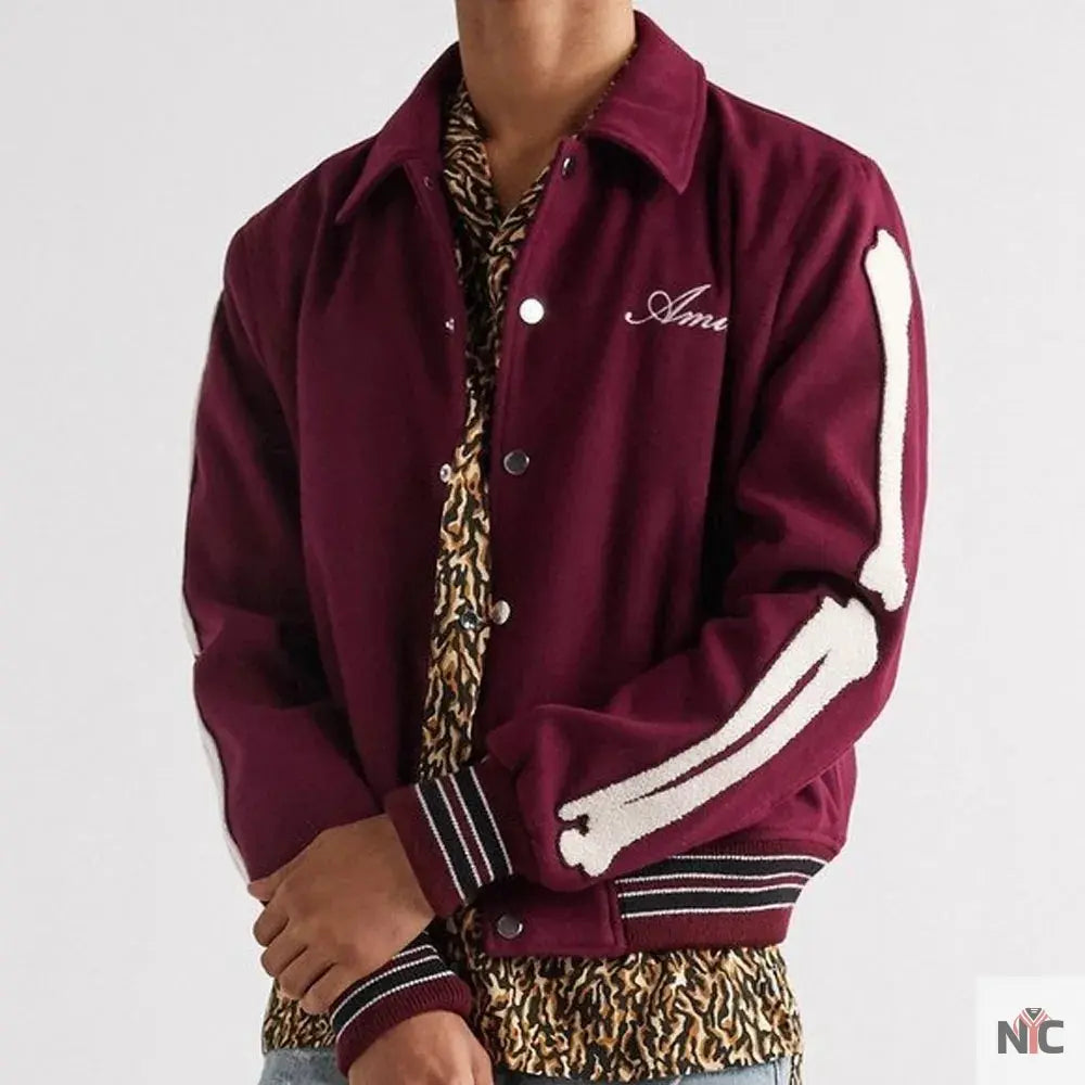 Amiri Bones Letterman Wool Jacket NYC Jackets