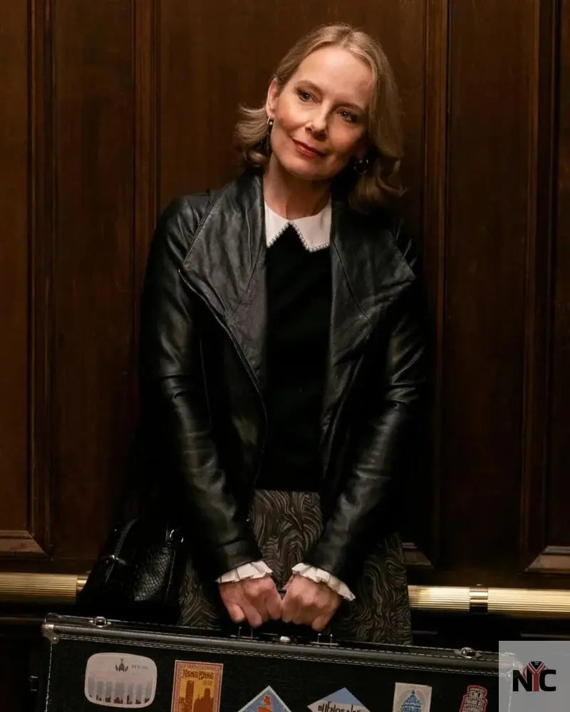 Amy Ryan Only Murders In The Building Jan Black Leather Jacket NYC Jackets