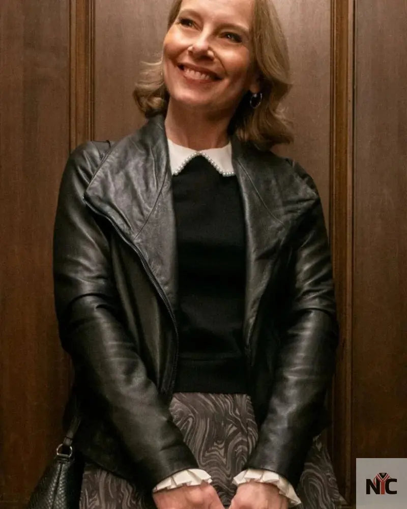 Amy Ryan Only Murders In The Building Jan Black Leather Jacket NYC Jackets
