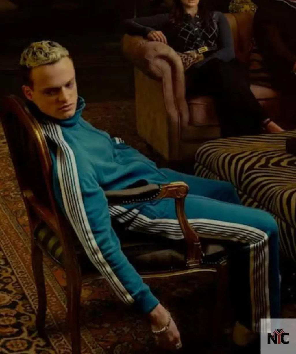 Anson Boon MobLand 2025 Eddie Harrigan Blue Tracksuit NYC Jackets