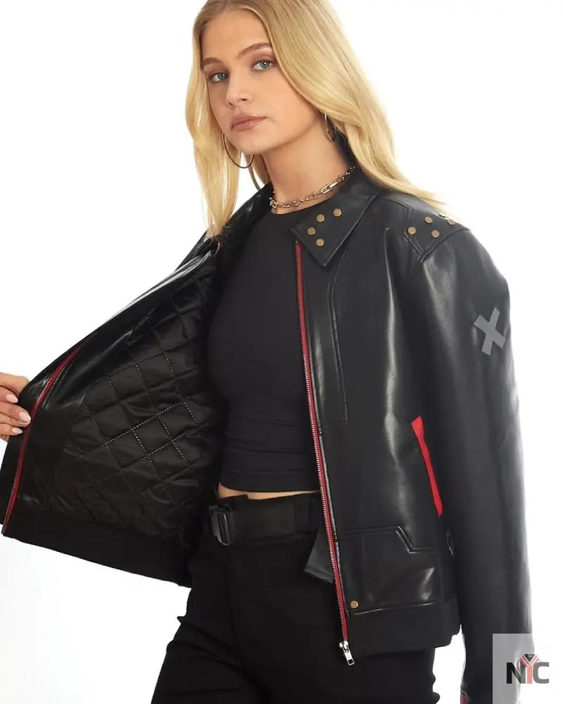 Arcane Season 2 VI Black Leather Jacket NYC Jackets