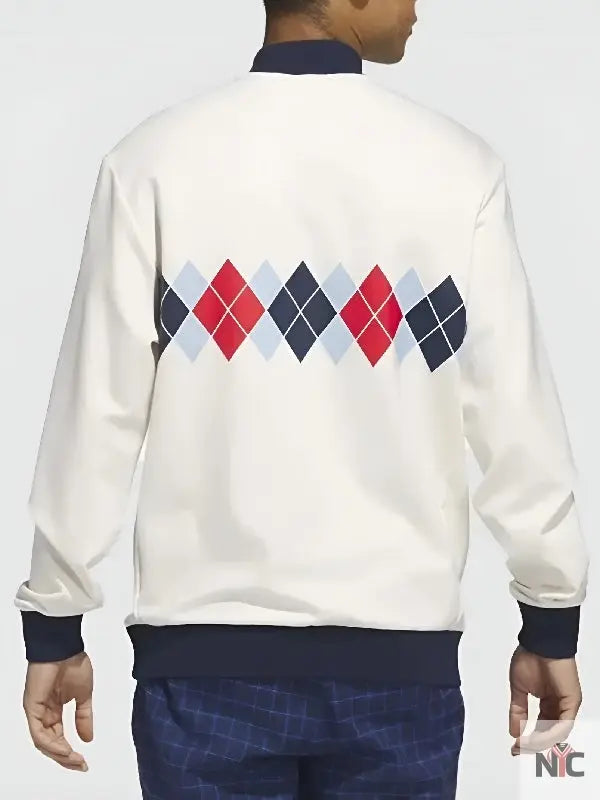 Argyle Printed 1/4-Zip Sweatshirt NYC Jackets