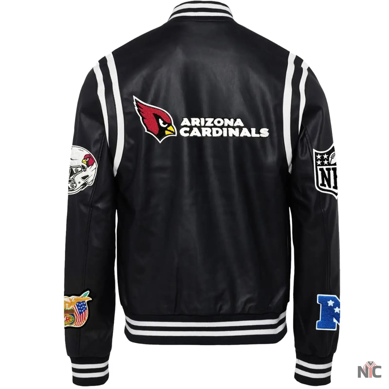 Arizona Cardinals Black Leather Varsity Jacket NYC Jackets