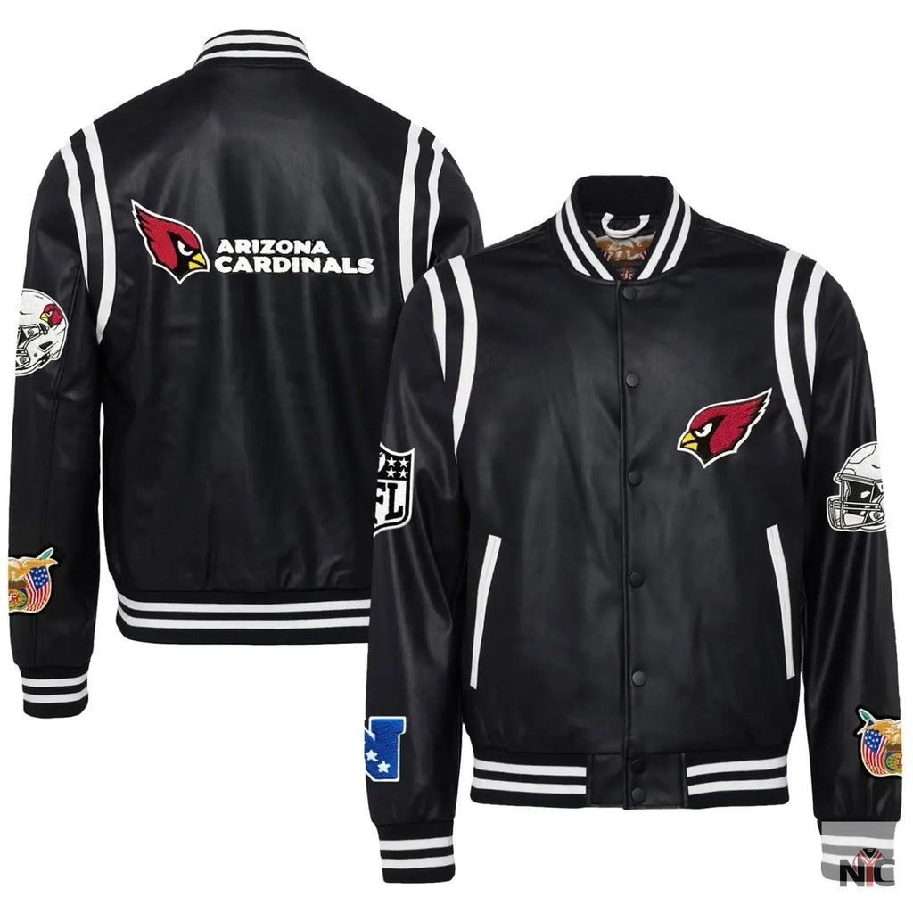Arizona Cardinals Black Leather Varsity Jacket NYC Jackets