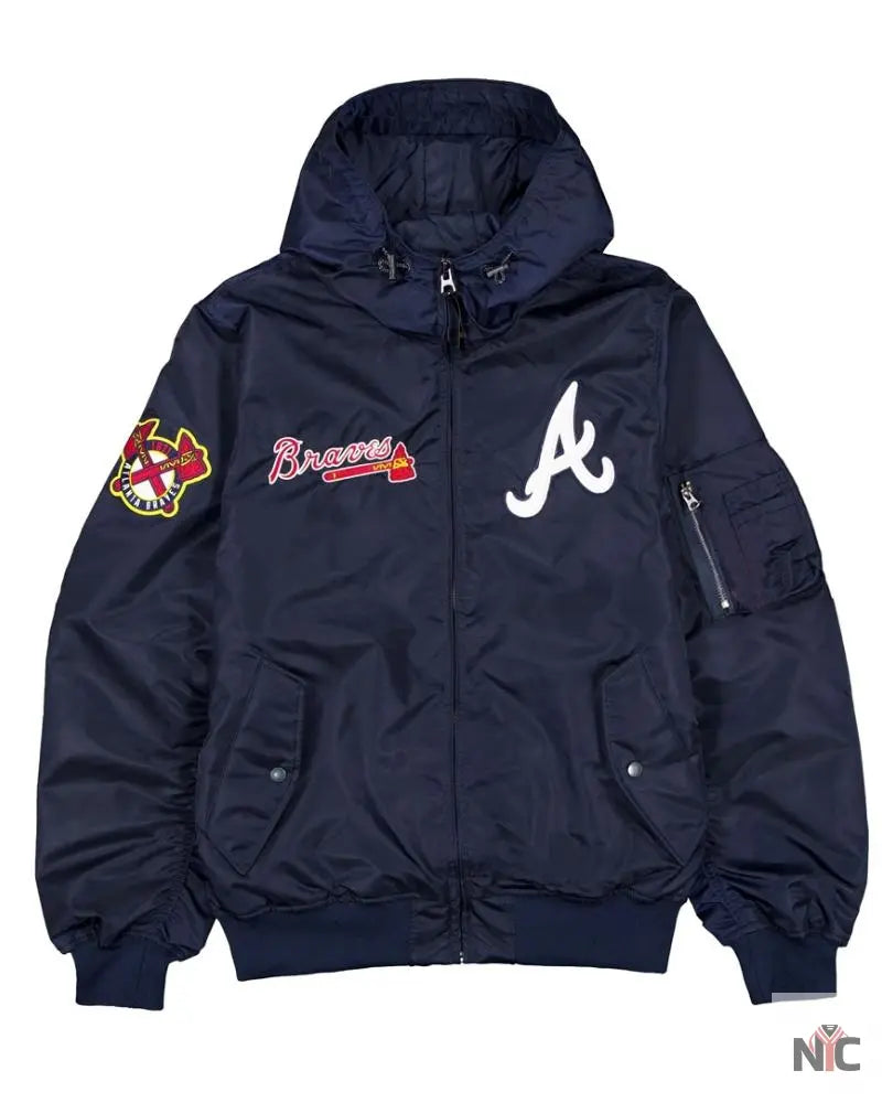 Atlanta Braves Historic L-2B Hooded Bomber Jacket NYC Jackets