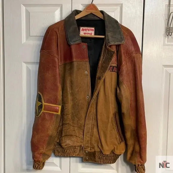 Authentic Vintage Snoopy Leather Bomber Jacket NYC Jackets