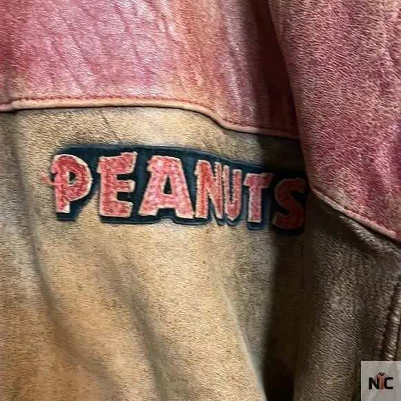 Authentic Vintage Snoopy Leather Bomber Jacket NYC Jackets