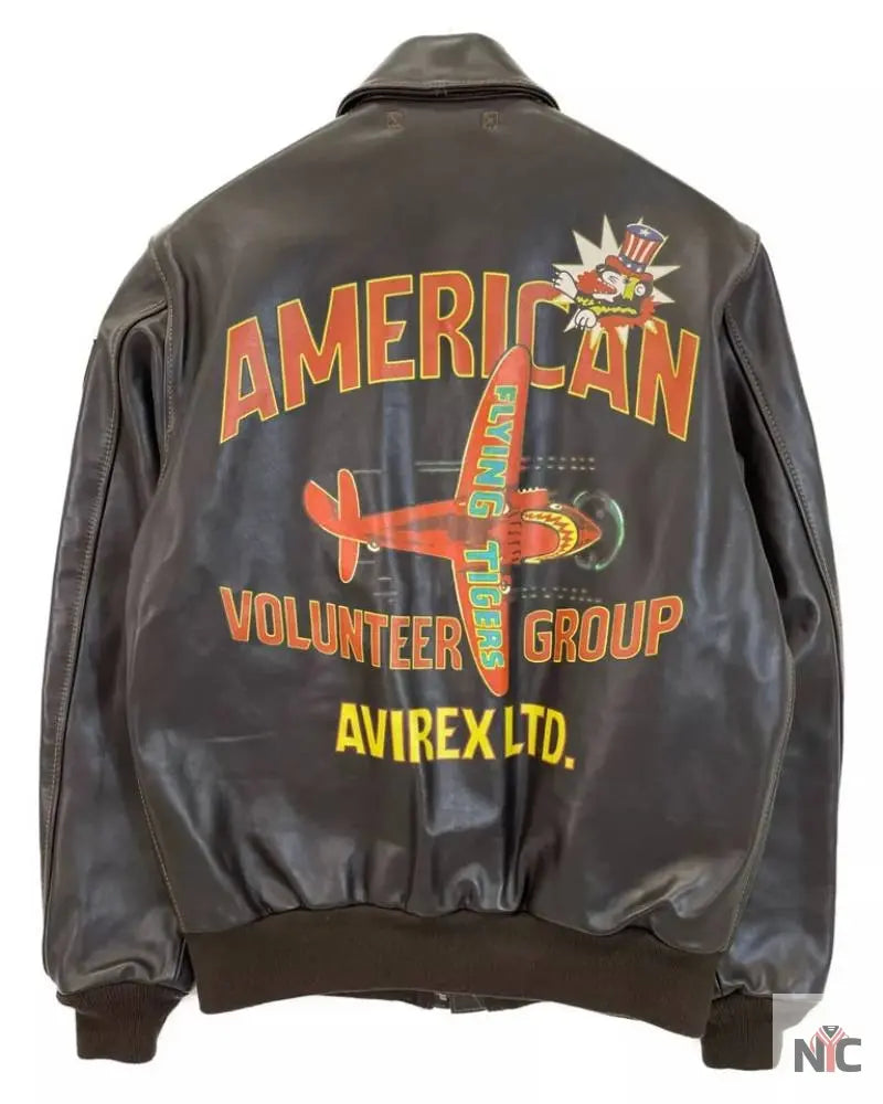 Avirex American Volunteer Group Horsehide A-2 Brown Jacket NYC Jackets