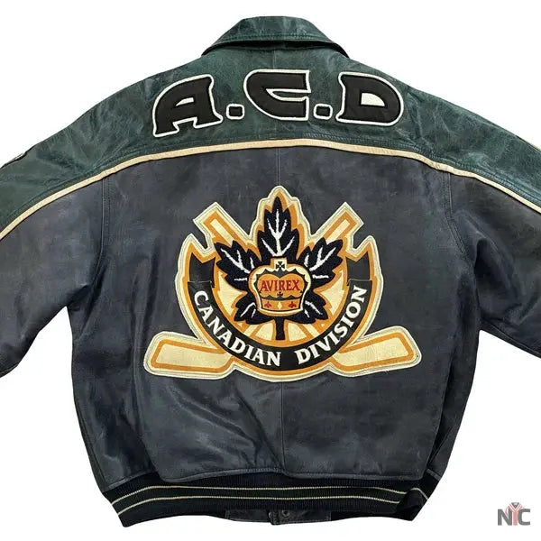 Avirex Canadian Hockey Leather Varsity Jacket NYC Jackets