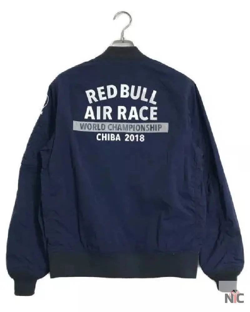 Avirex Custom Ma-1 Red Bull Navy Blue Flight Bomber Jacket NYC Jackets