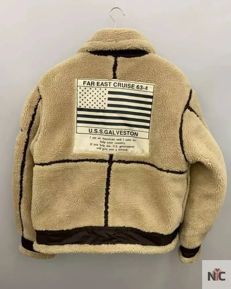 Avirex Retro B-3 Top Gun Beige Bomber Flight Jacket NYC Jackets
