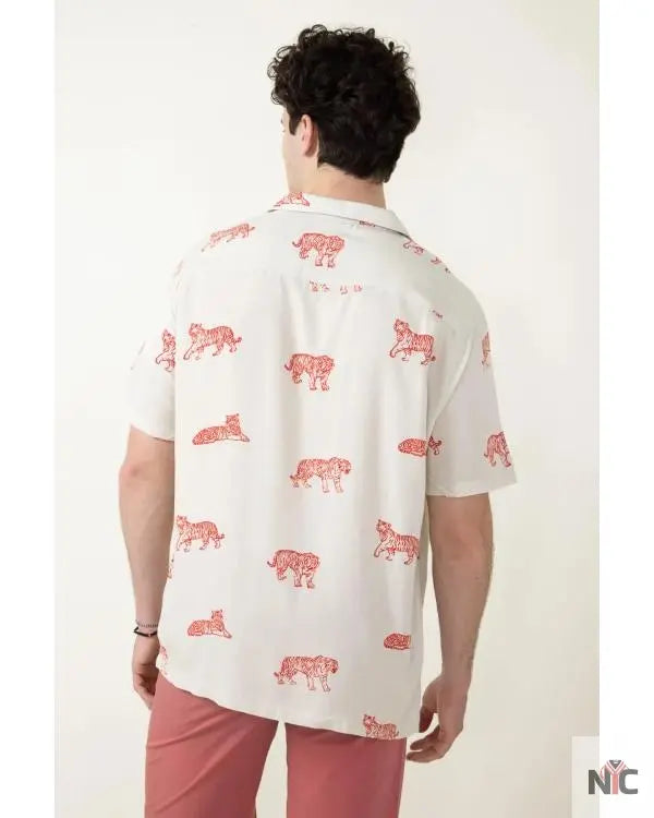 Bachelor In Paradise S10 Hakeem Moulton Tiger Print Shirt NYC Jackets