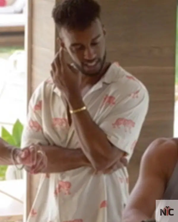 Bachelor In Paradise S10 Hakeem Moulton Tiger Print Shirt NYC Jackets