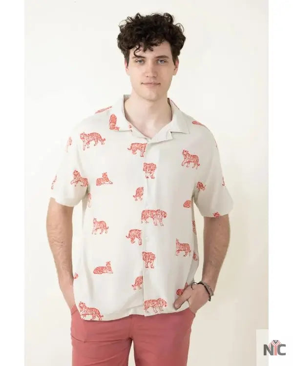 Bachelor In Paradise S10 Hakeem Moulton Tiger Print Shirt NYC Jackets