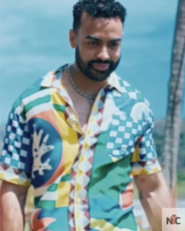 Bachelor In Paradise S10 Justin Glaze Printed Camp Shirt NYC Jackets