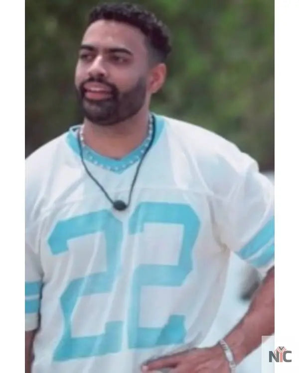 Bachelor in Paradise Justin Glaze Blue and White Jersey NYC Jackets