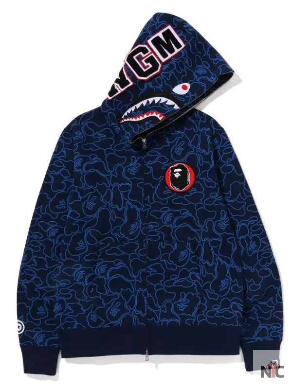 Bape 30th Anniversary Line Camo Shark Full Zip Hoodie NYC Jackets