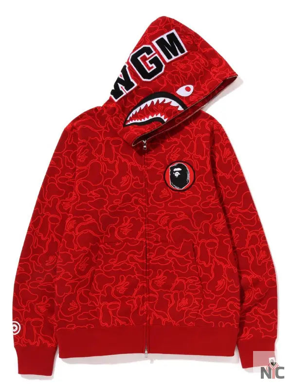 Bape 30th Anniversary Line Camo Shark Full Zip Hoodie NYC Jackets