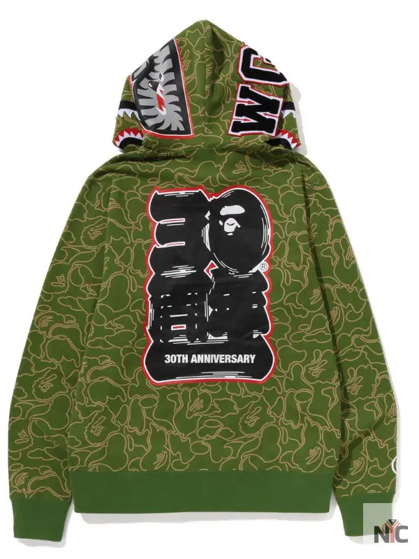 Bape 30th Anniversary Line Camo Shark Full Zip Hoodie NYC Jackets