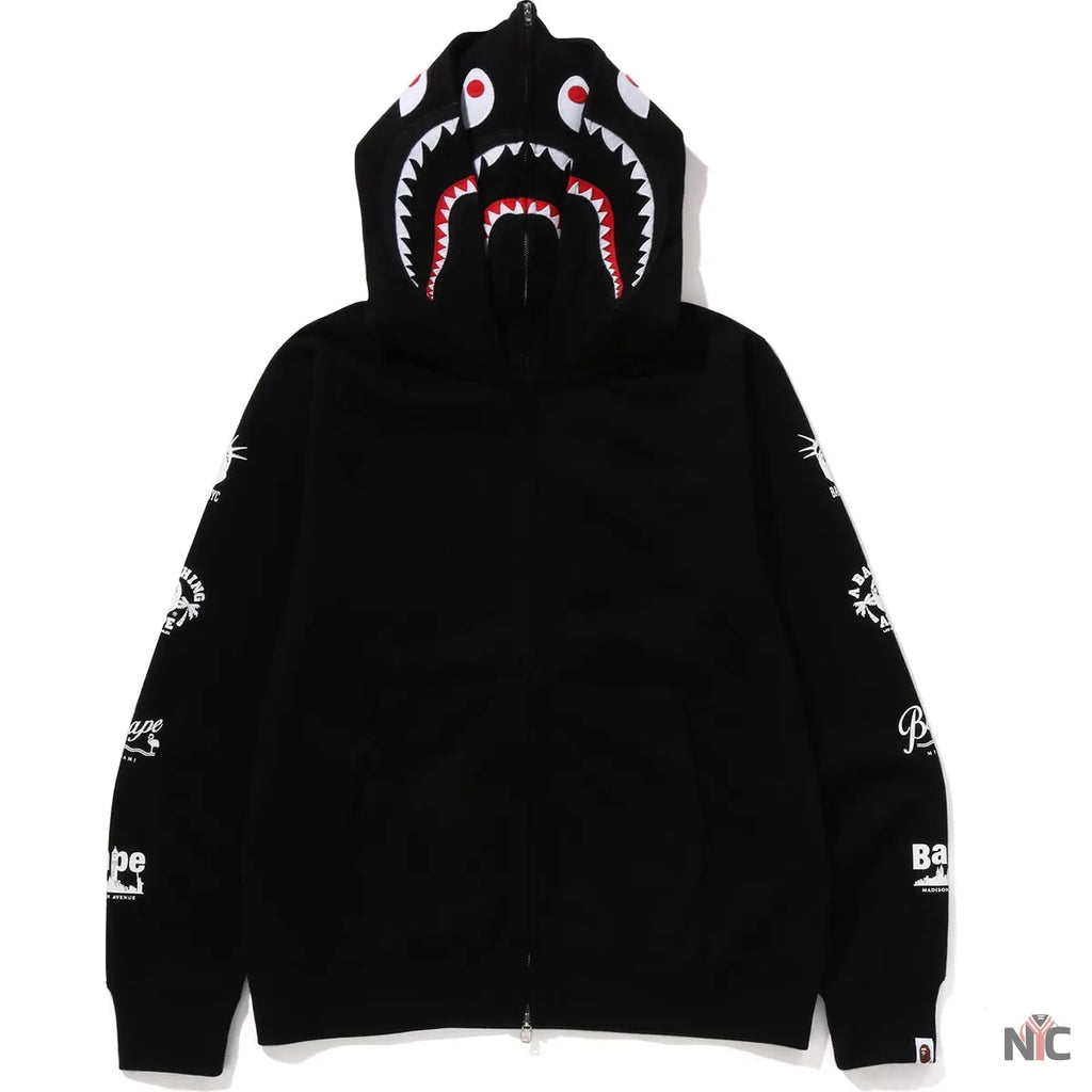Bape Us Double Shark Full Zip Hoodie Mens NYC Jackets
