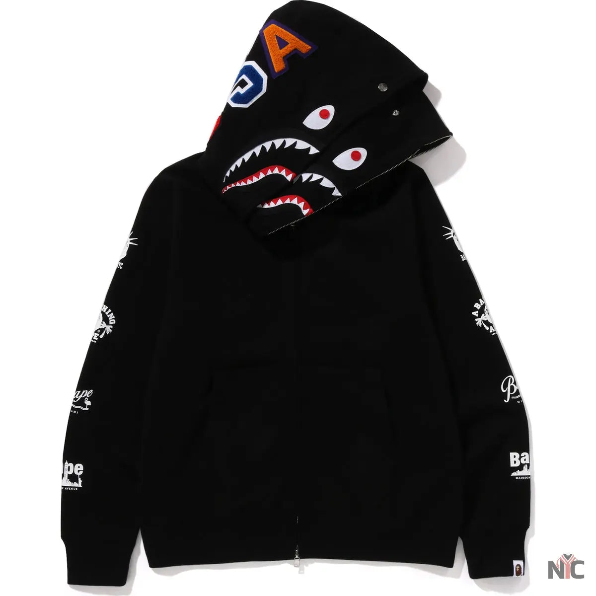 Bape Us Double Shark Full Zip Hoodie Mens NYC Jackets
