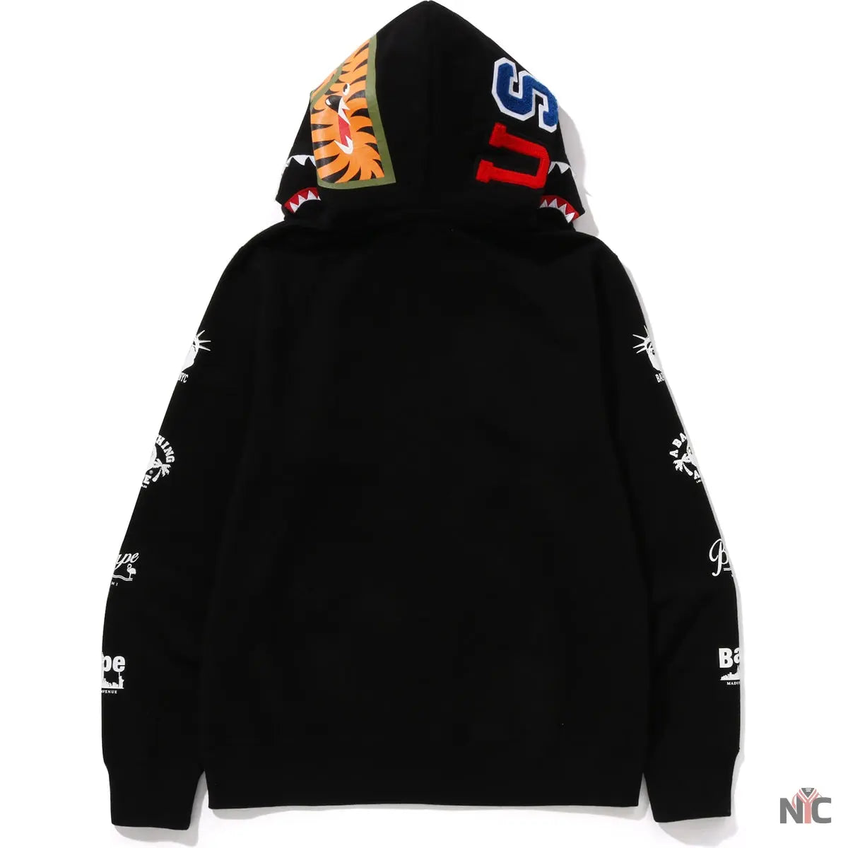 Bape Us Double Shark Full Zip Hoodie Mens NYC Jackets