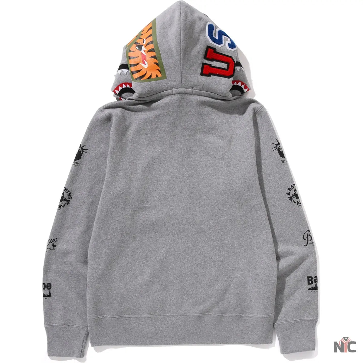 Bape Us Double Shark Full Zip Hoodie Mens NYC Jackets