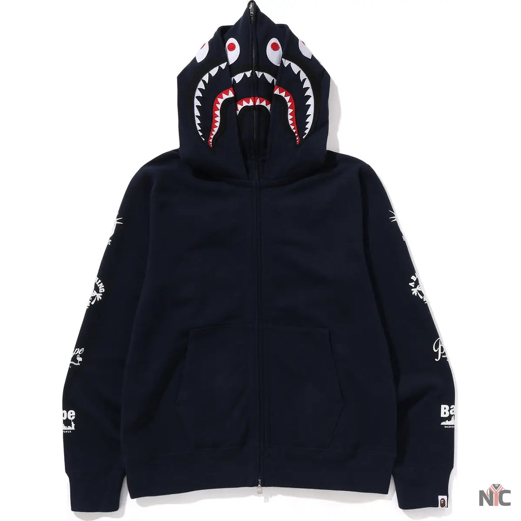 Bape Us Double Shark Full Zip Hoodie Mens NYC Jackets