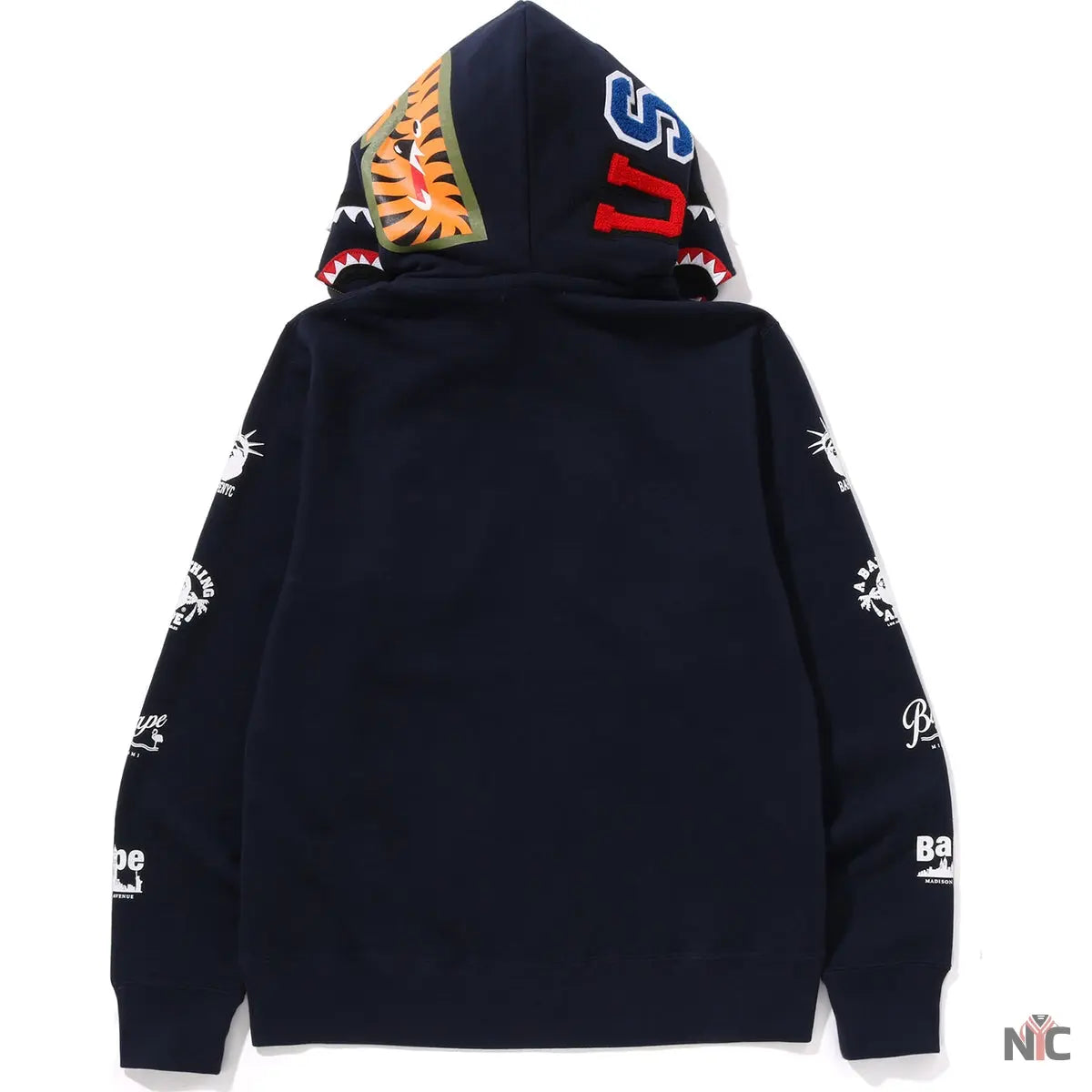 Bape Us Double Shark Full Zip Hoodie Mens NYC Jackets