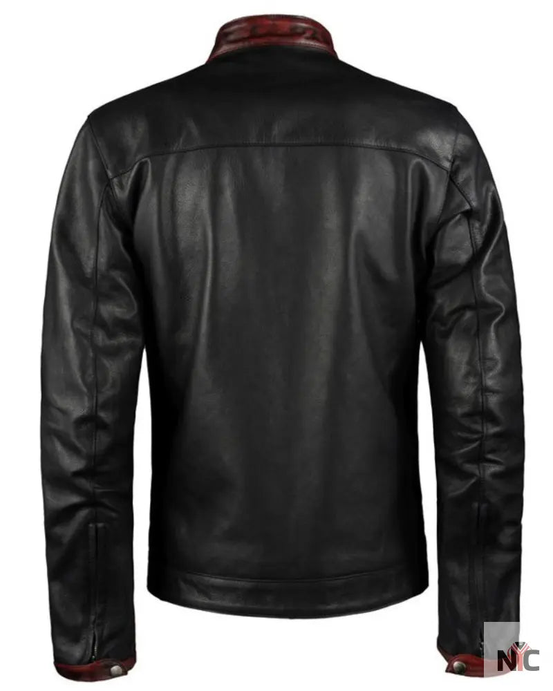 Batman Dark Knight Christian Bale Leather Biker Jacket Black NYC Jackets