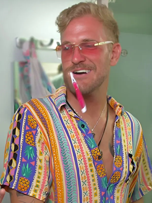 Below Deck Down Under S03 Nate Salmon Printed Striped Shirt NYC Jackets