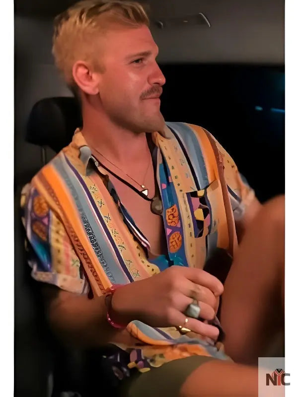 Below Deck Down Under S03 Nate Salmon Printed Striped Shirt NYC Jackets