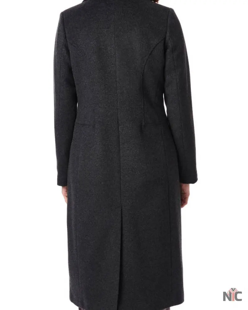 Bernardo Charcoal Tailored Wool Blend Coat NYC Jackets