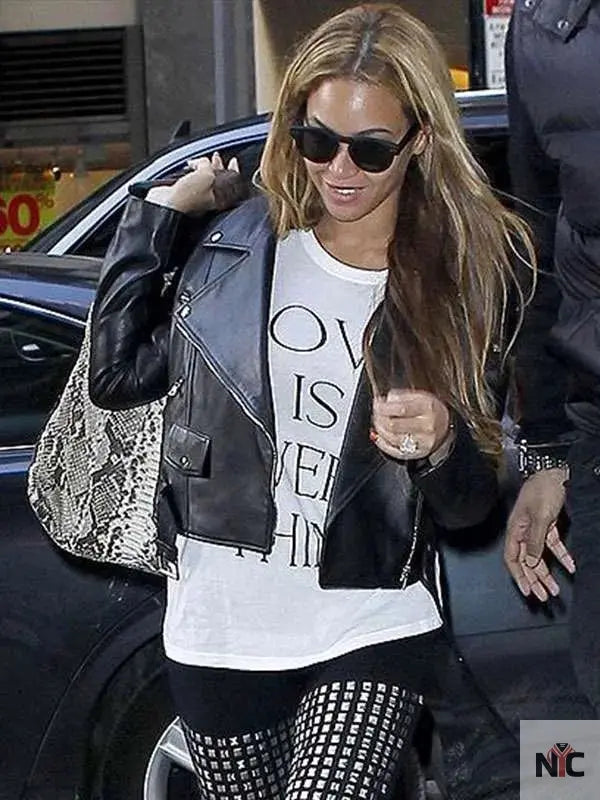 Beyonce Biker Leather Jacket NYC Jackets