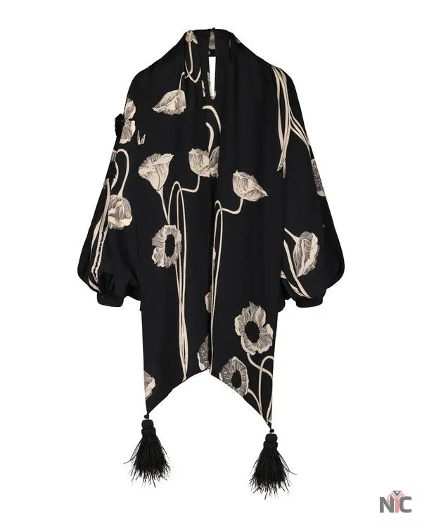 Beyond The Gates 2025 Tamara Tunie Black Floral Tassel Top NYC Jackets
