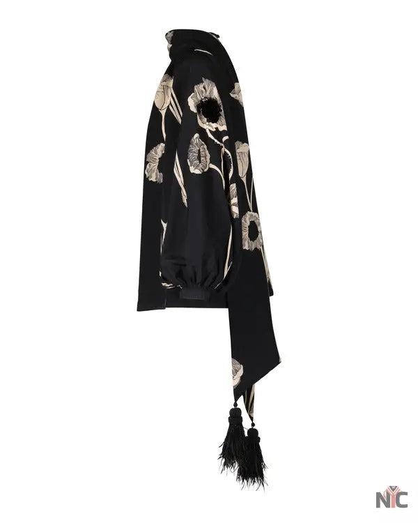 Beyond The Gates 2025 Tamara Tunie Black Floral Tassel Top NYC Jackets