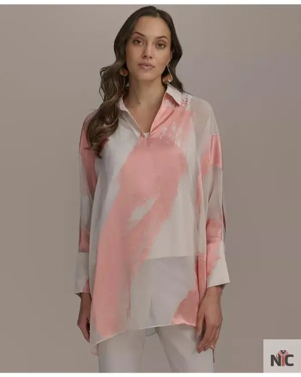 Beyond The Gates 2025 Tamara Tunie Coral Brushstroke Blouse NYC Jackets